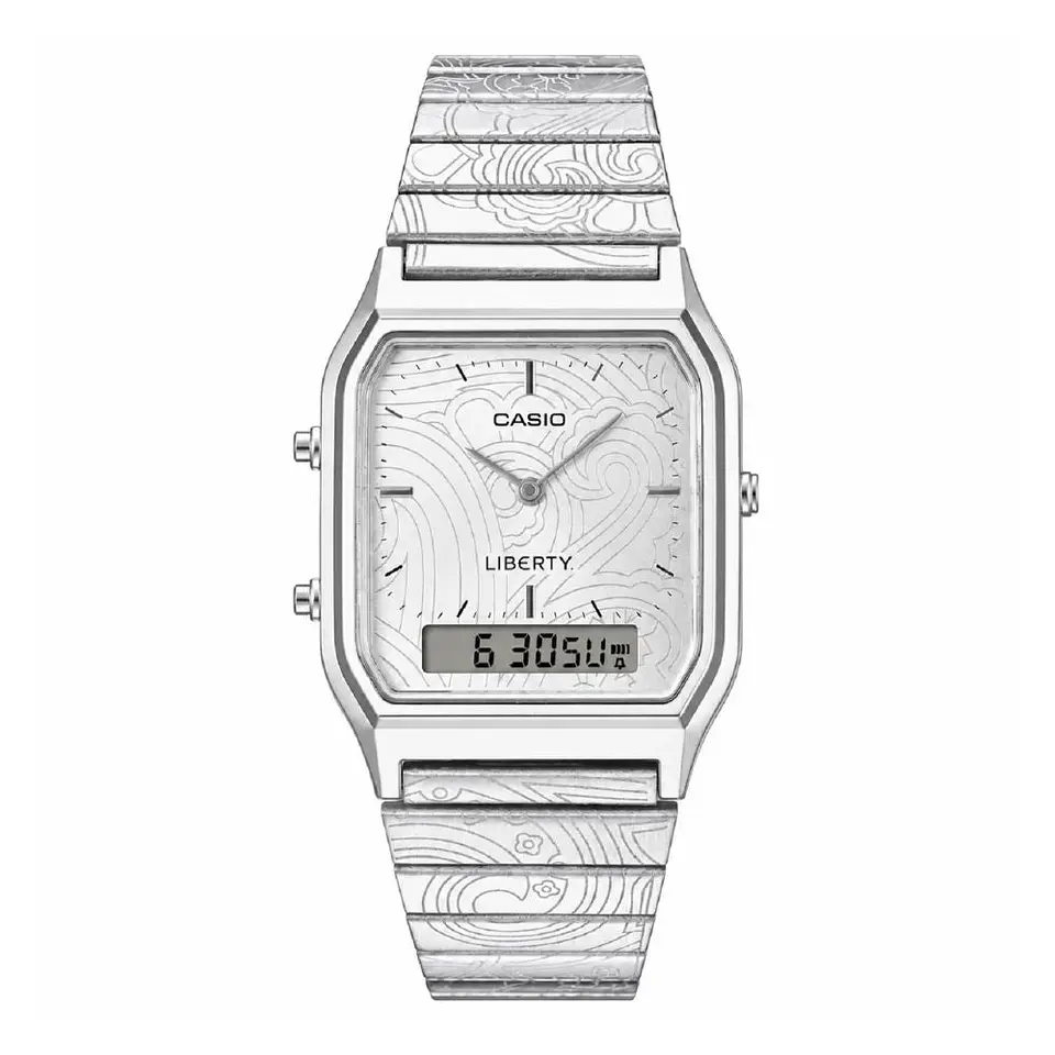 Reloj Digital - Analogo Casio AQ-230ELT-7ADR Unisex en Acero Color Plateado 1