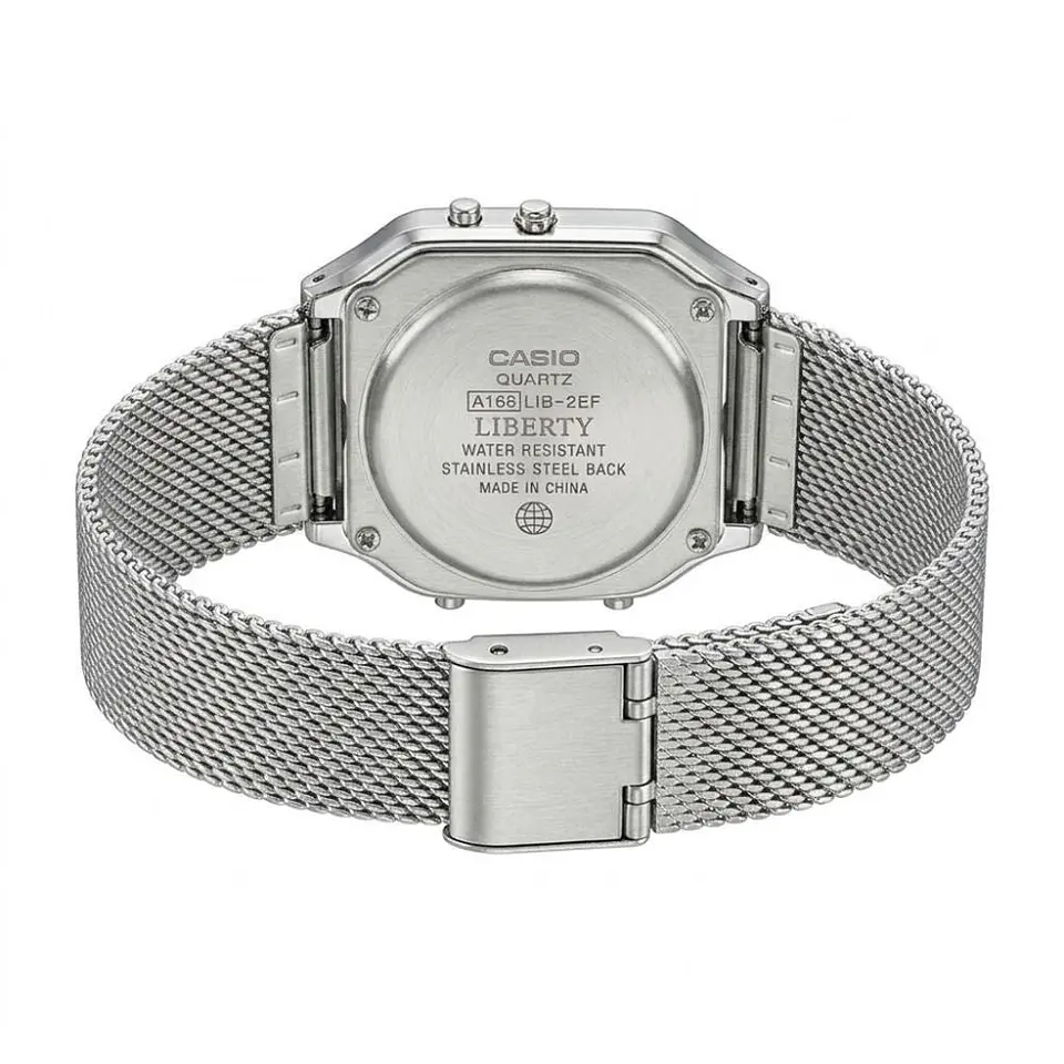 Reloj Digital - Analogo Casio AQ-230EM-2ADF Para Hombre en Acero Color Plateado 2