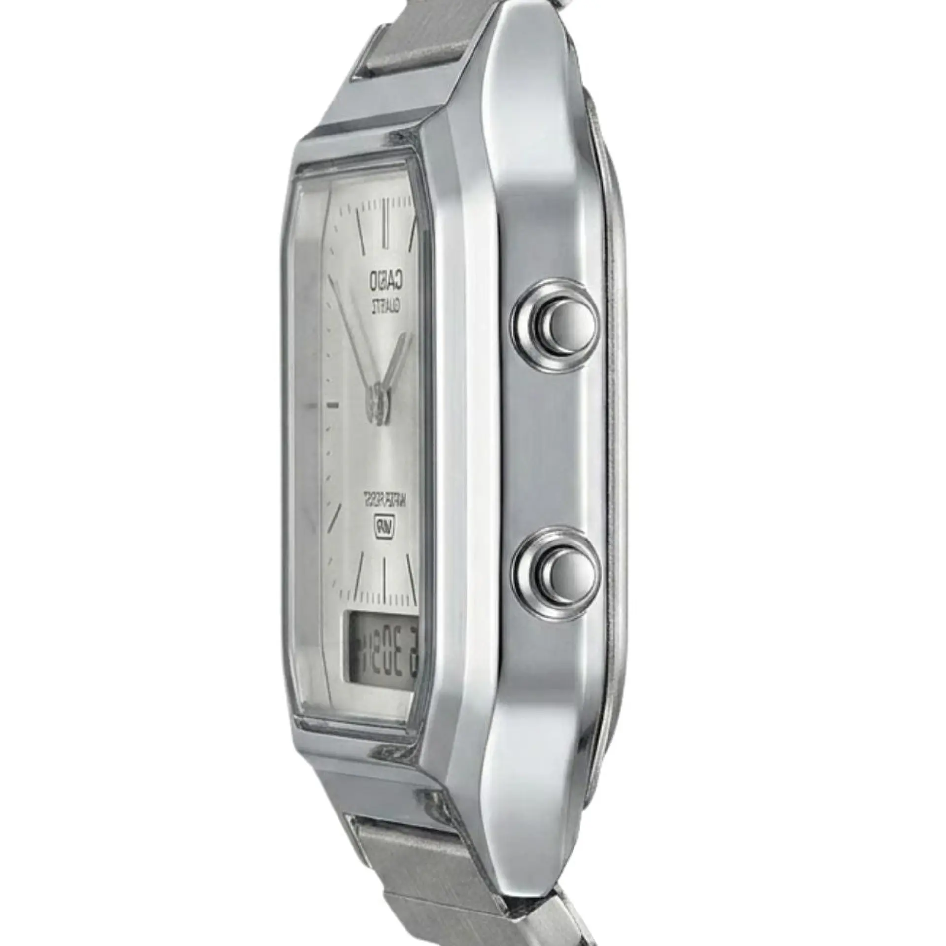 Reloj Digital - Analogo Casio AQ-230EM-7ADF Para Hombre en Acero Color Plateado 3