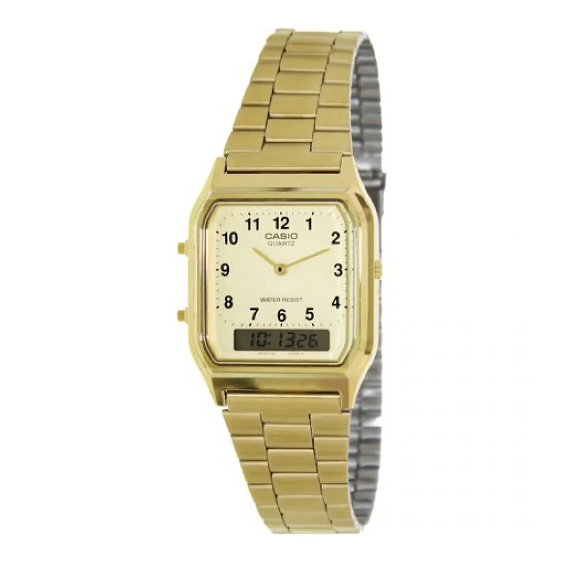 Reloj Digital - Analogo Casio AQ_230GA_9B Para Hombre en Acero Color Dorado 1