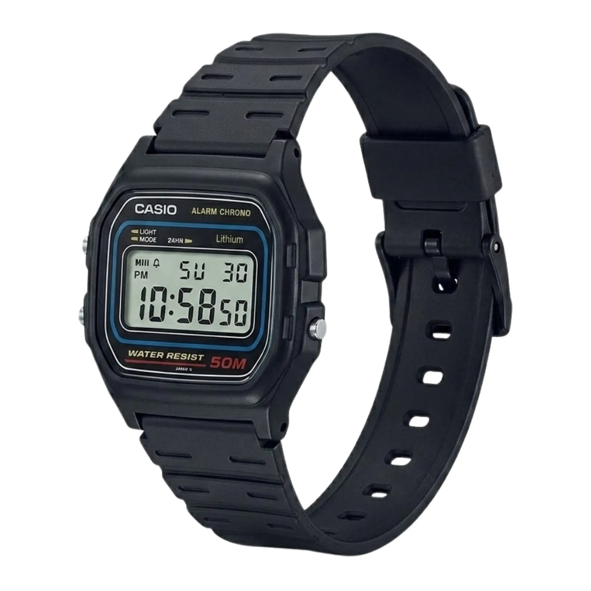 Reloj Digital Casio W_59_1V Para Hombre en Resina Color Negro 4