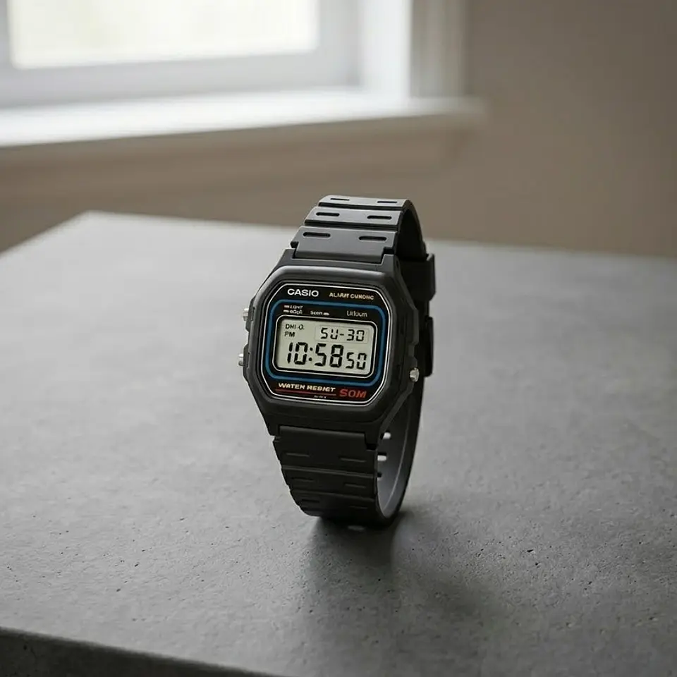 Reloj Digital Casio W_59_1V Para Hombre en Resina Color Negro 5