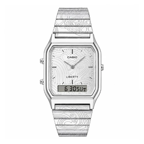 Reloj Digital - Analogo Casio AQ-230ELT-7ADR Unisex en Acero Color Plateado