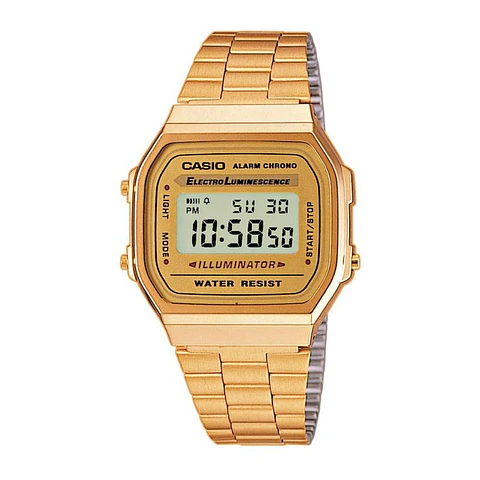 Reloj Digital Casio A_168WG_9W Unisex en Acero Color Dorado
