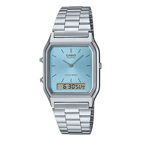 Reloj Digital - Analogo Casio AQ-230A-2A1 Unisex en Acero Color Plateado