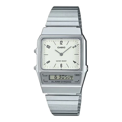 Reloj Digital - Analogo Casio AQ-800E-7A2DF Para Hombre en Acero Color Plateado