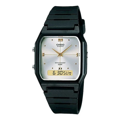 Reloj Digital - Analogo Casio AW-48HE-7AV Para Hombre en Acero Color Negro