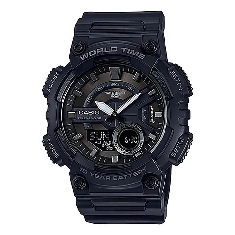 Reloj Digital - Analogo Casio AEQ-110W-1AVDF Para Hombre en Resina Color Negro