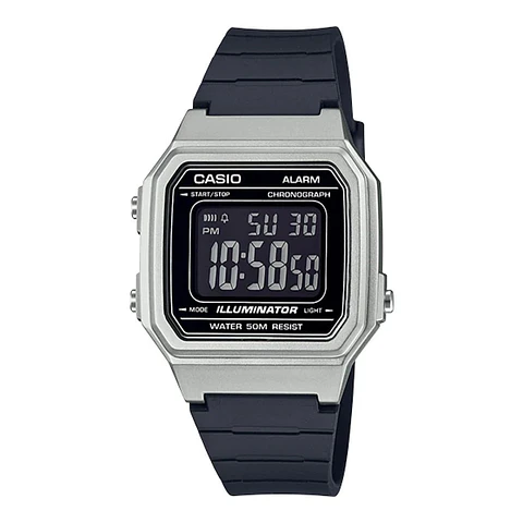 Reloj Digital Casio W217HM-7BVDF Unisex en Resina Color Plateado