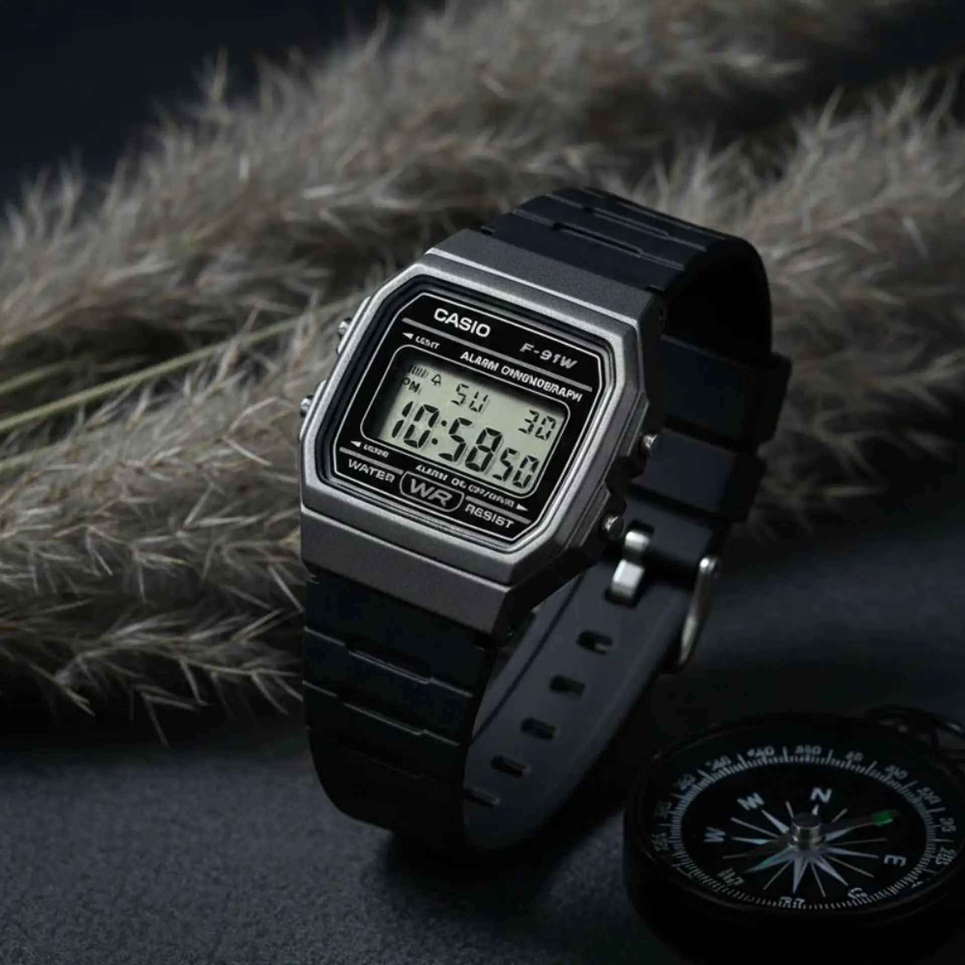 Reloj Digital Casio F_91WM_1B Para Hombre en Acero Color Negro 5
