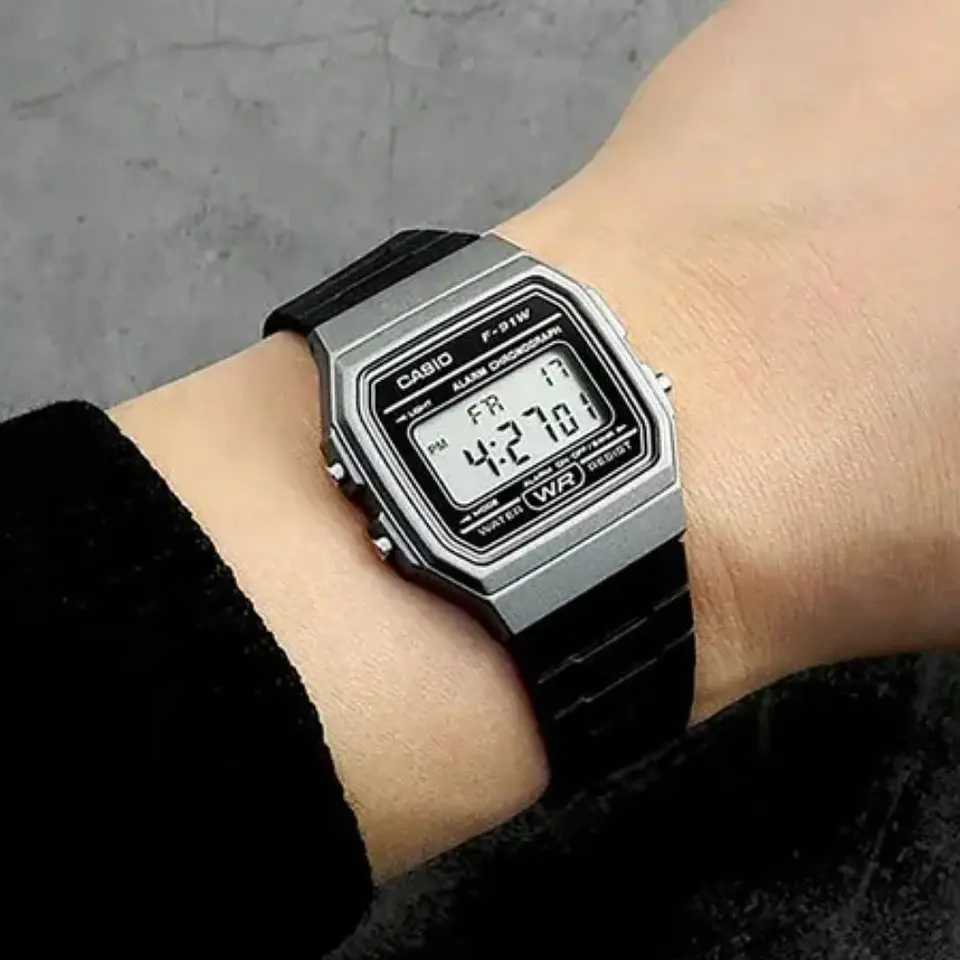 Reloj Digital Casio F_91WM_1B Para Hombre en Acero Color Negro 6