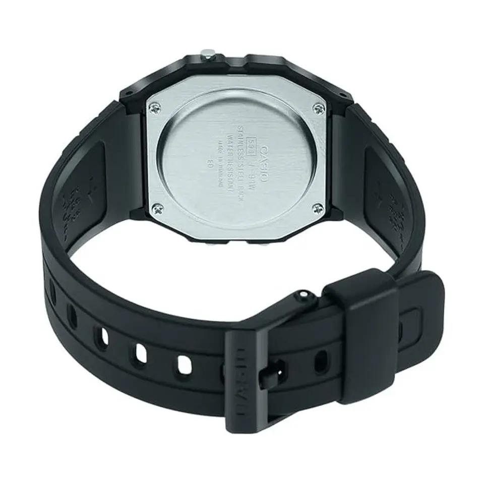 Reloj Digital Casio F91W_3DG Para Hombre en Acero Color Negro 2
