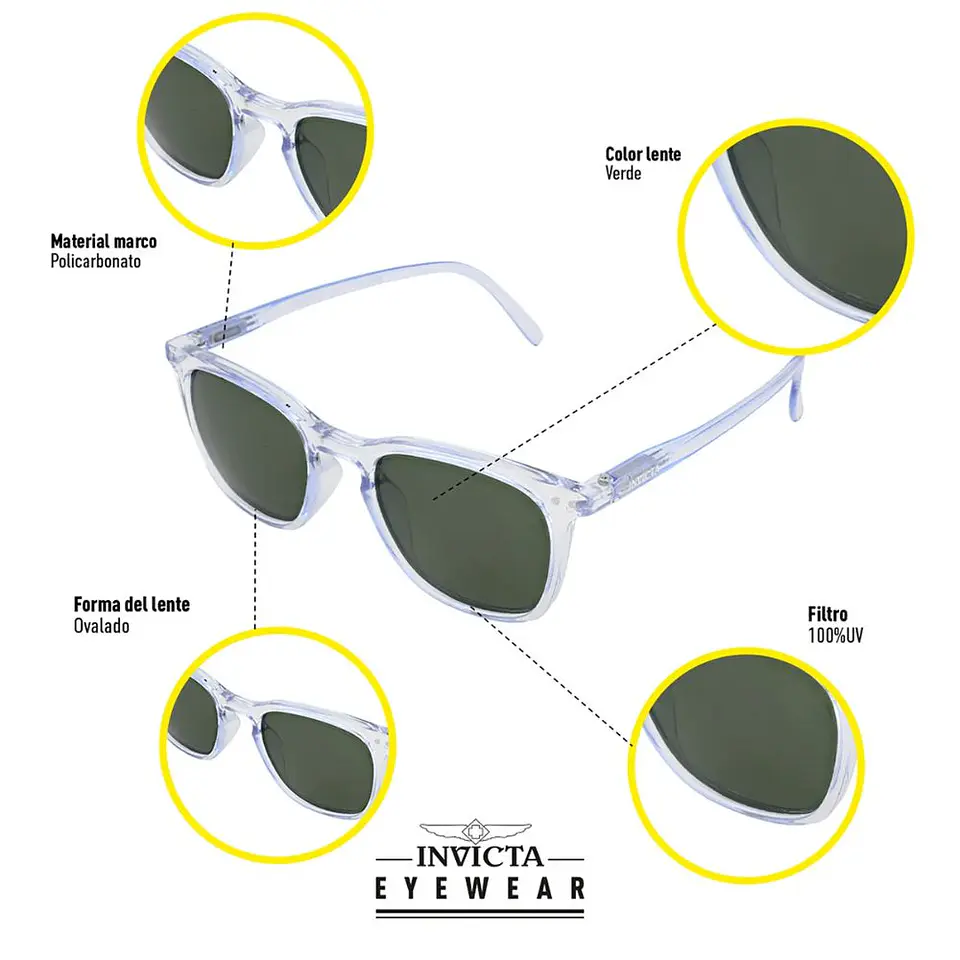 Gafas de Sol INVICTA SUBAQUA I0932-SUB-T06-G15 Verde Unisex Talla 50mm 6
