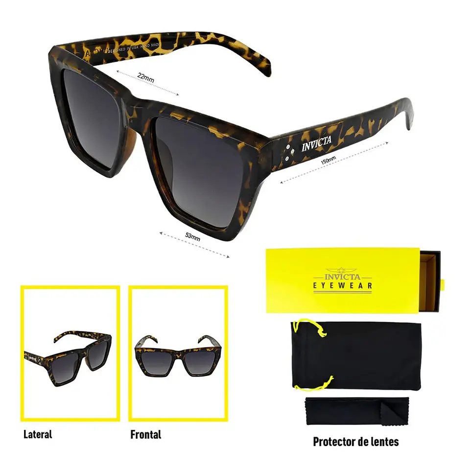 Gafas de Sol INVICTA Wildflower I37277-WIL-40-G03 Marron Tortuga Unisex Talla 53mm 3