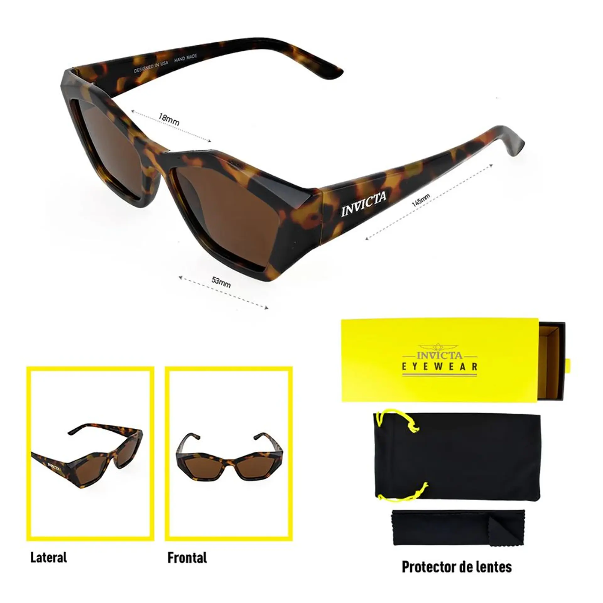 Gafas de Sol INVICTA Wildflower I31944-WIL-60-P02 Marron Unisex Talla 53mm 5