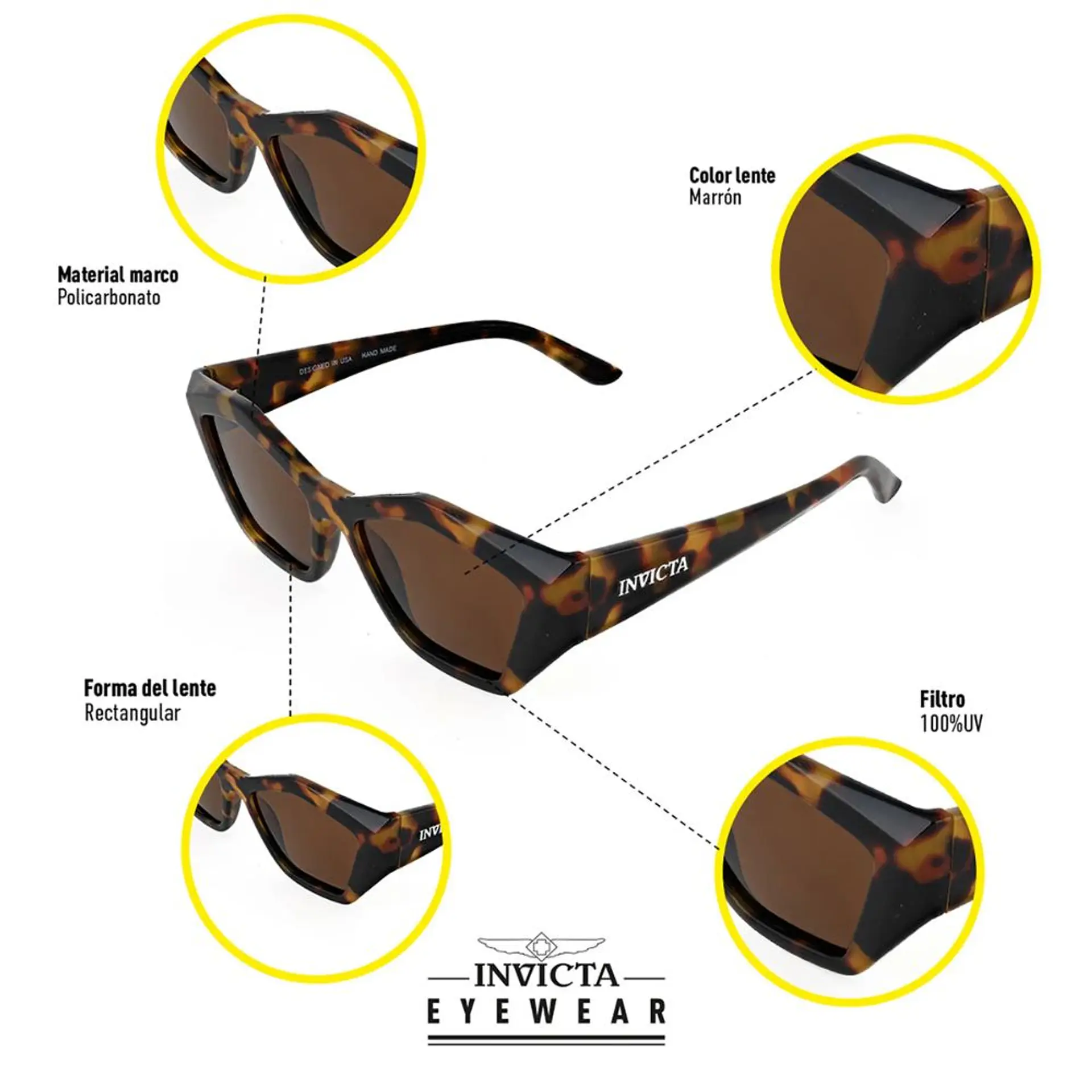 Gafas de Sol INVICTA Wildflower I31944-WIL-60-P02 Marron Unisex Talla 53mm 6