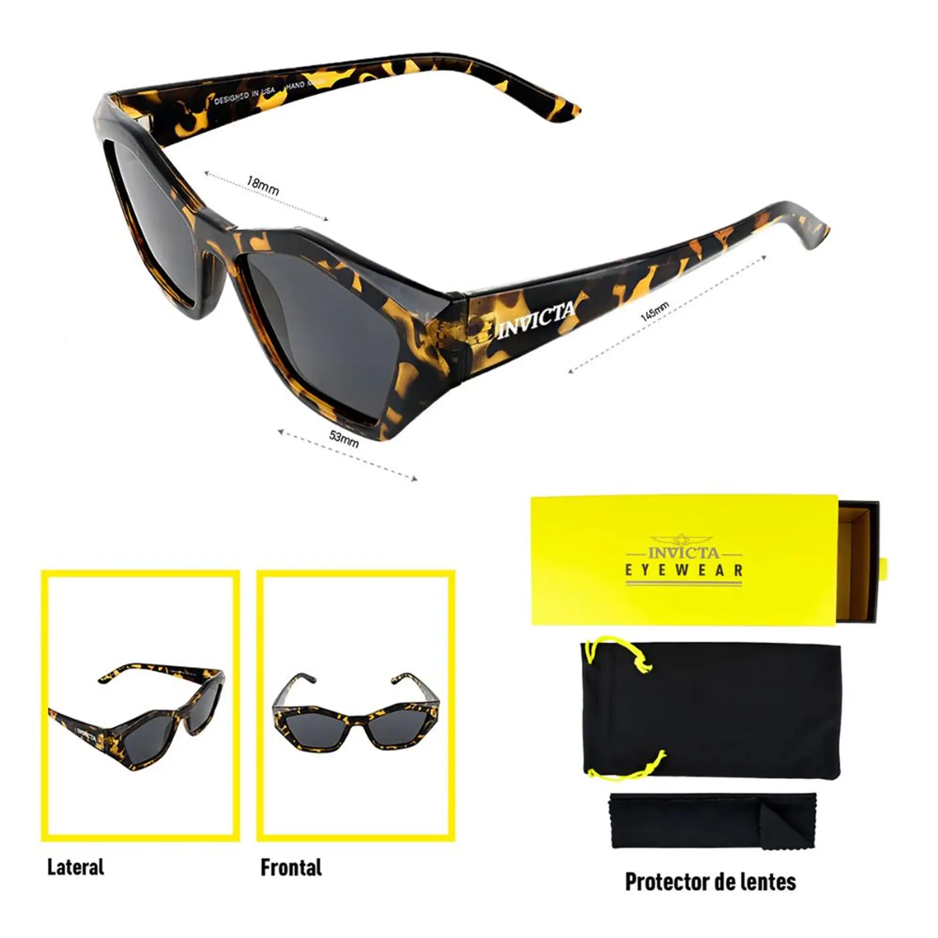 Gafas de Sol INVICTA Wildflower I31944-WIL-40-P03 Marron Tortuga Unisex Talla 53mm 6
