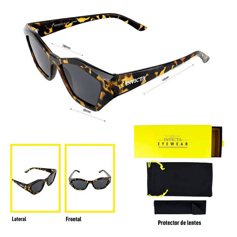Gafas de Sol INVICTA Wildflower I31944-WIL-40-P03 Marron Tortuga Unisex Talla 53mm 6