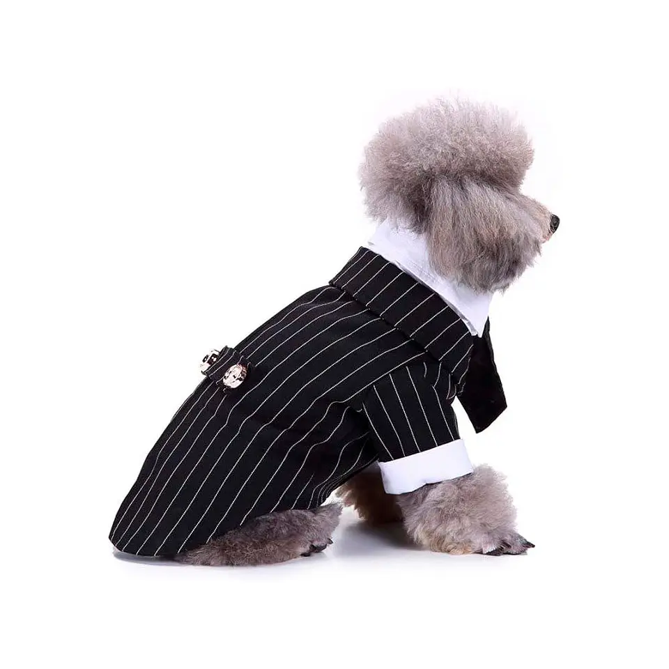 Disfraz Esmoquin Traje de Boda para Perro Elegante Negro y Blanco Talla M 4