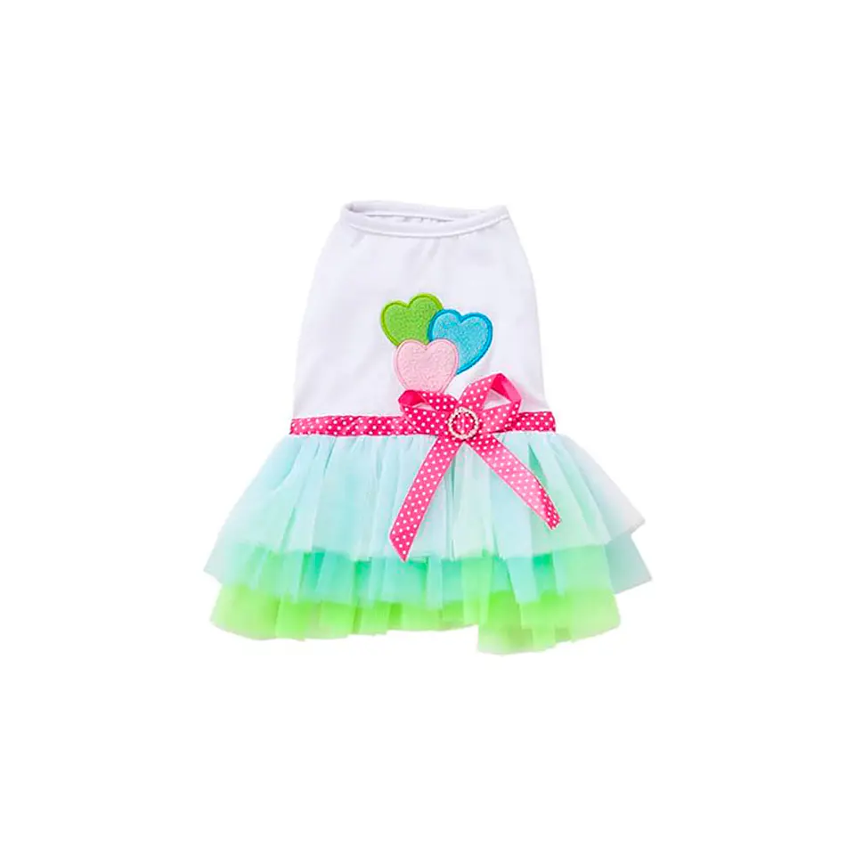 Disfraz Princesa para Perrita Vestido Halloween Verde y Azul Talla S 7