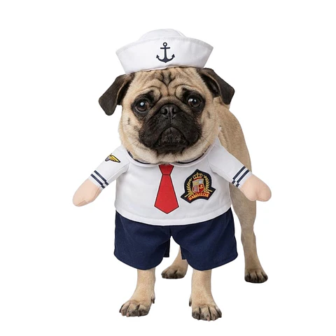 Disfraz Marinero para Perro y Gato Halloween Azul y Blanco Talla M