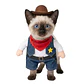 Disfraz Vaquero Cowboy para Perro y Gato Halloween Azul y Blanco Talla M - Miniatura 3