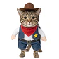 Disfraz Vaquero Cowboy para Perro y Gato Halloween Azul y Blanco Talla L - Miniatura 1