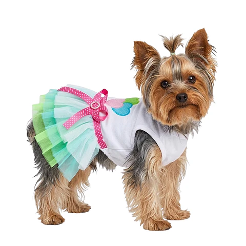 Disfraz Princesa para Perrita Vestido Halloween Verde y Azul Talla M