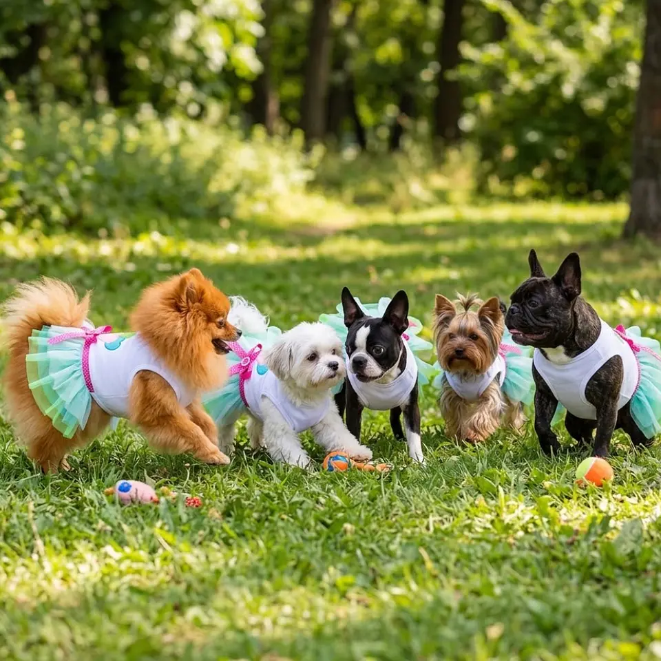 Disfraz Princesa para Perrita Vestido Halloween Verde y Azul Talla M 6