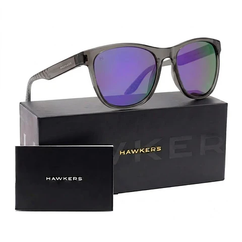 Gafas de Sol Polarizado Hawkers TRAIL HTRA24GPTP Morado Espejado Unisex Talla 53 mm
