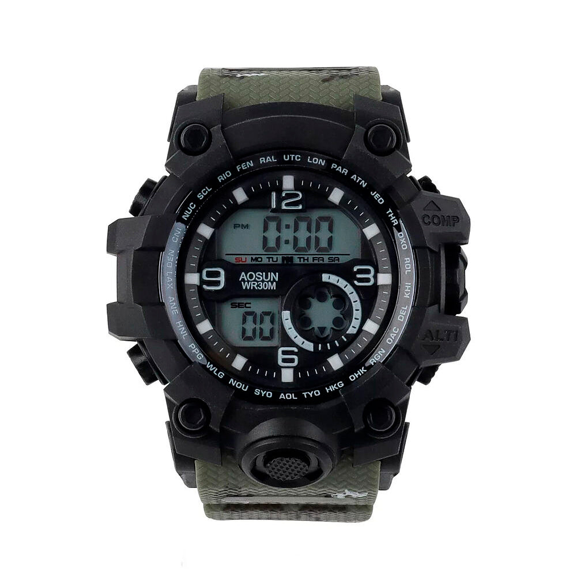 Reloj Digital Invicta AC435-004 X Digitex Color Negro y Verde Para Hombre 1
