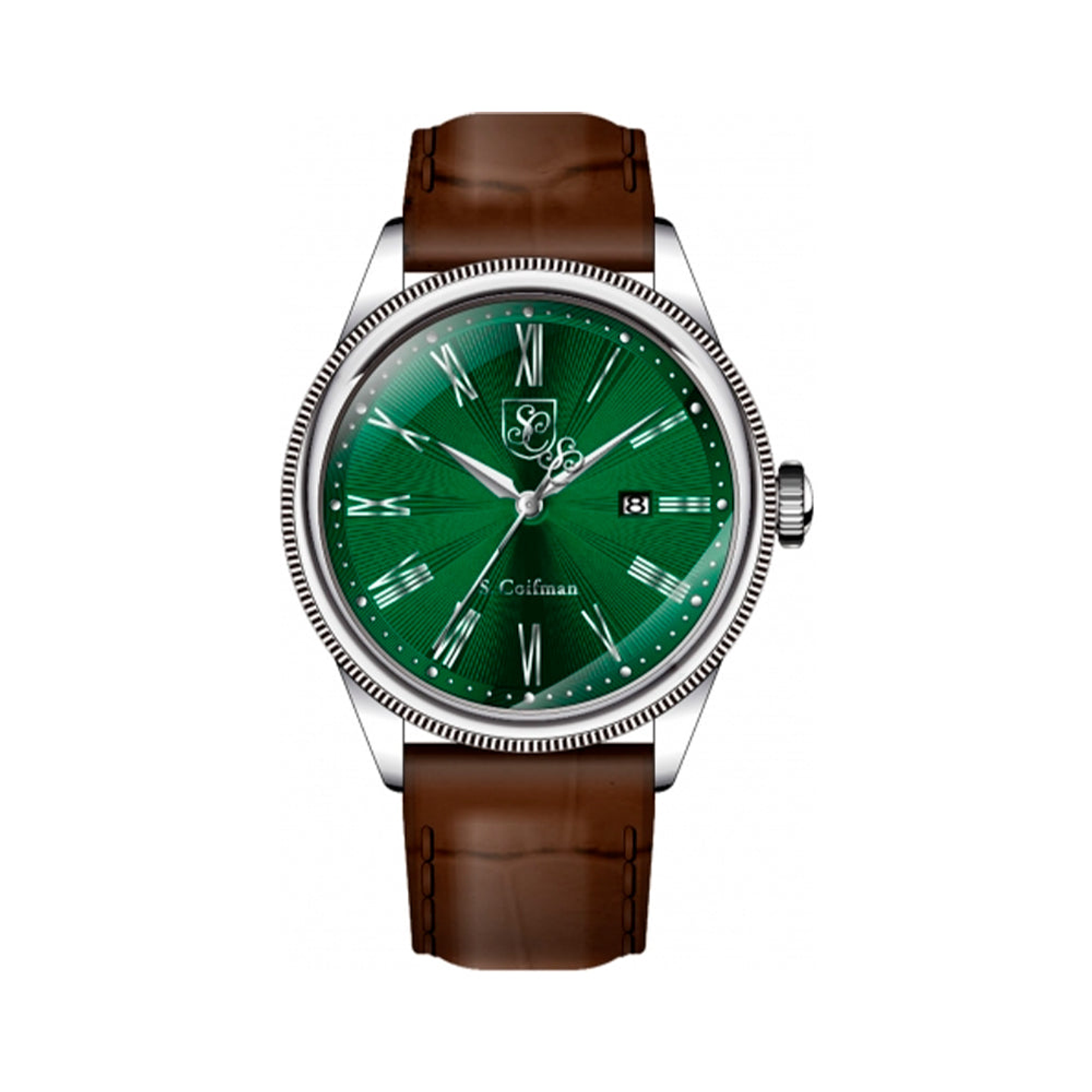 Reloj Analogo S. Coifman Original SC0559 Hombre Correa de Cuero Marrón-Verde 2