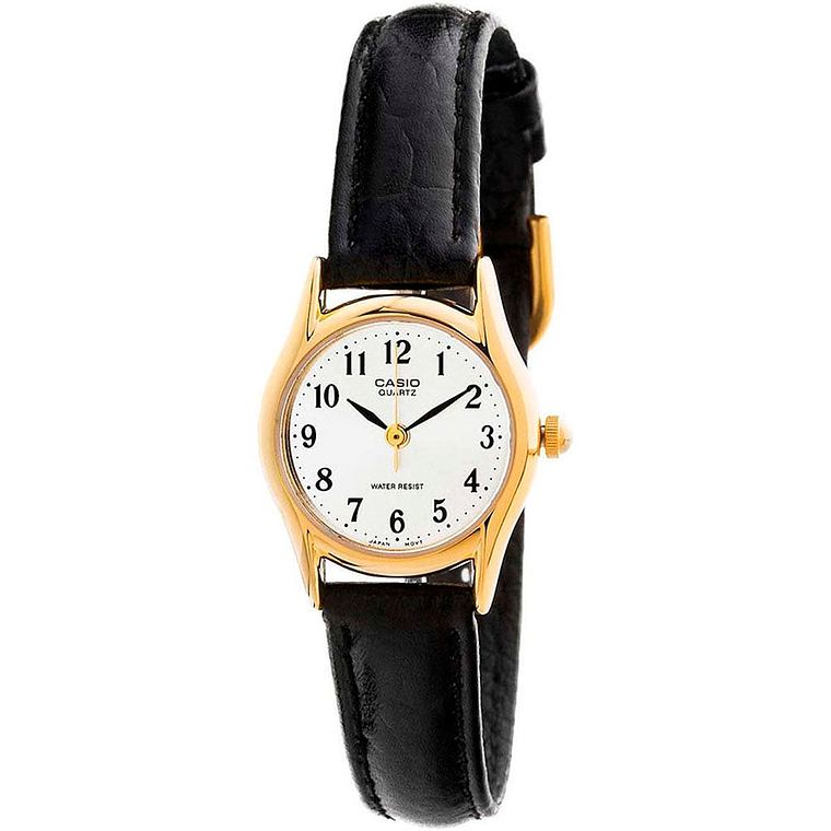 Reloj Analogo Casio Original LTP-1094Q-7B1 para Mujer en Acero Dorado y Correa Negra 1