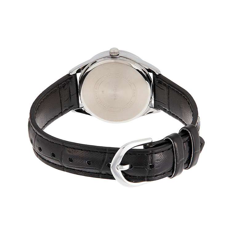 Reloj Analogo Casio Original LTP-V005L-1A para Mujer en Acero y Correa de Cuero Negro 3