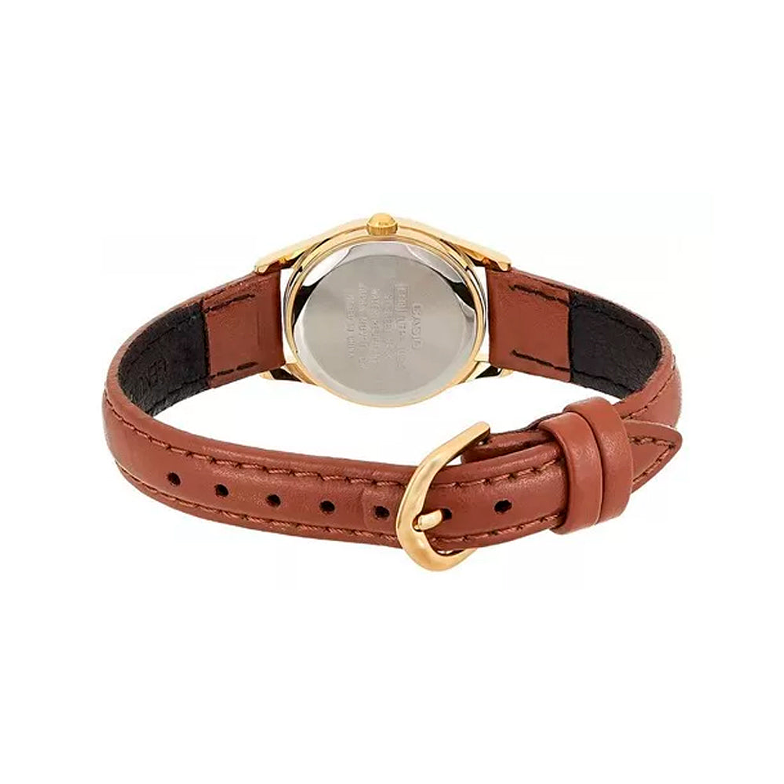 Reloj Analogo Casio Original LTP-1094Q-7B7 para Mujer en Acero Dorado y Correa Marron Claro 2