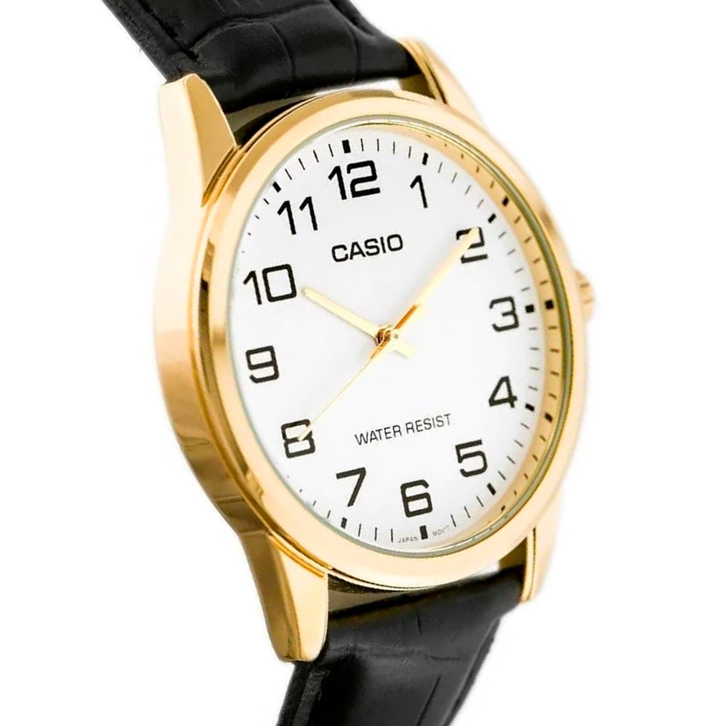 Reloj Análogo Casio MTP-V001GL-7B para Hombre en Acero Dorado en Correa Cuero Negro 3