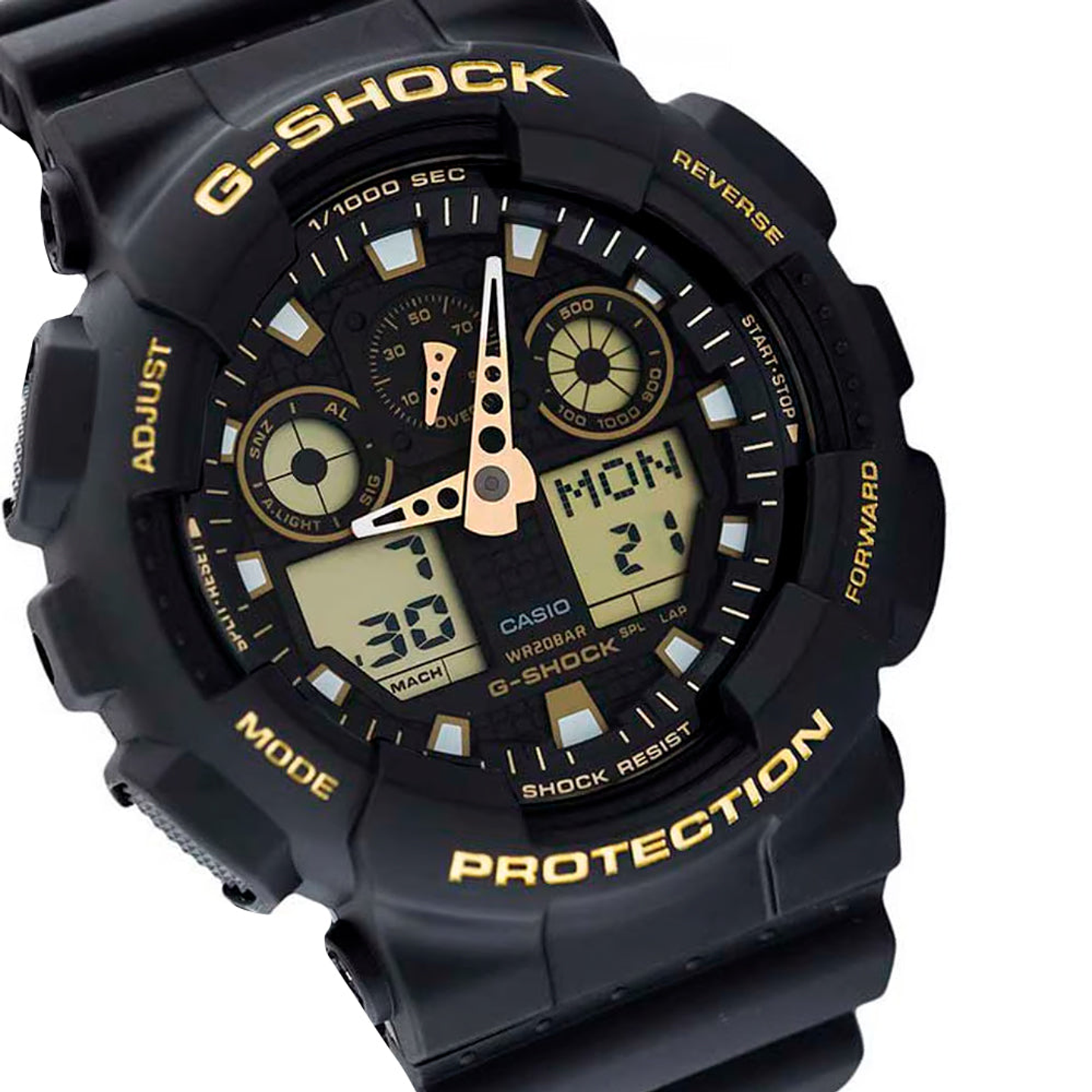 Reloj Análogo Digital Casio G-Shock Japonés de Edición limitada GA-100GBX-1A9 Resina Color Negro 4