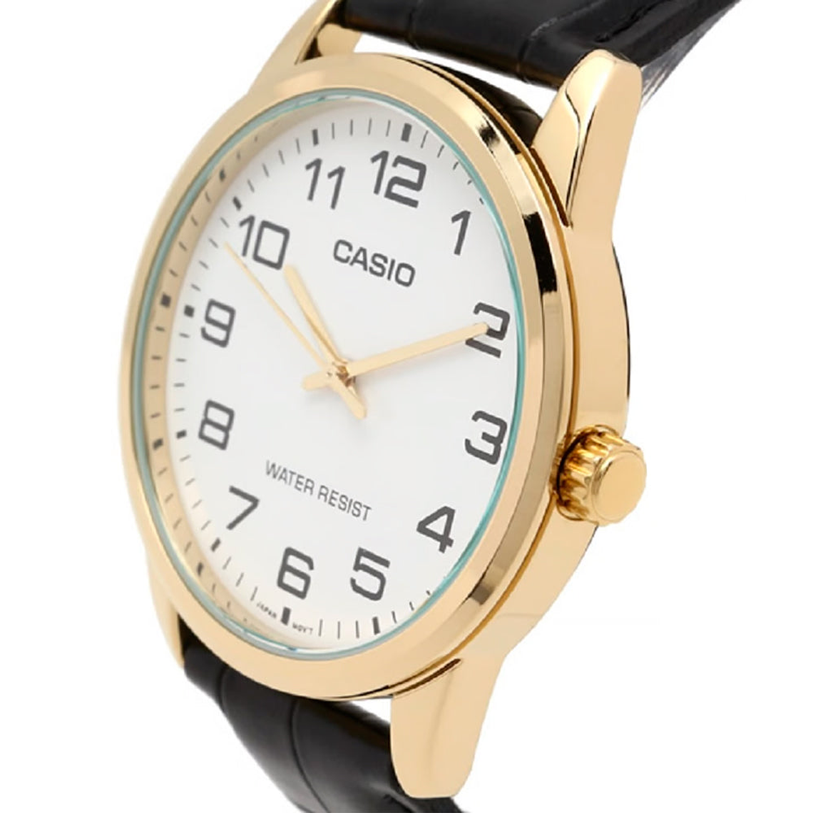 Reloj Análogo Casio MTP-V001GL-7B para Hombre en Acero Dorado en Correa Cuero Negro 4