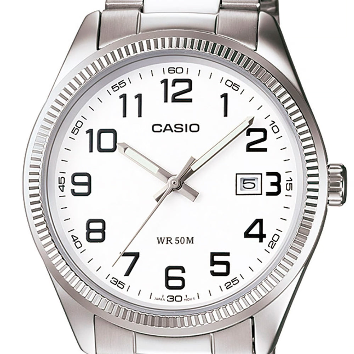 Reloj Análogo Casio Original MTP-1302D-7BV Unisex Color Plateado y Blanco 4
