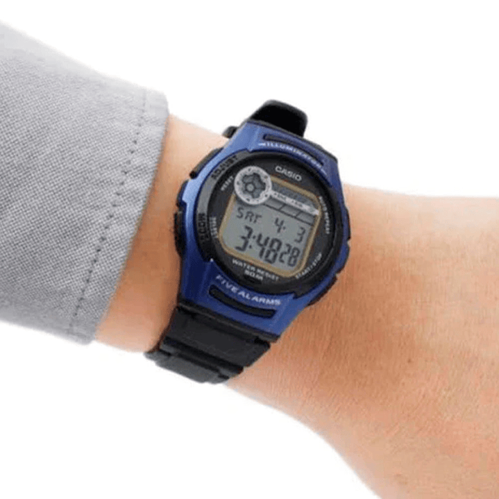 Reloj Digital Deportivo Casio Original W213-2AVCF en Resina Color Azul y Negro 5