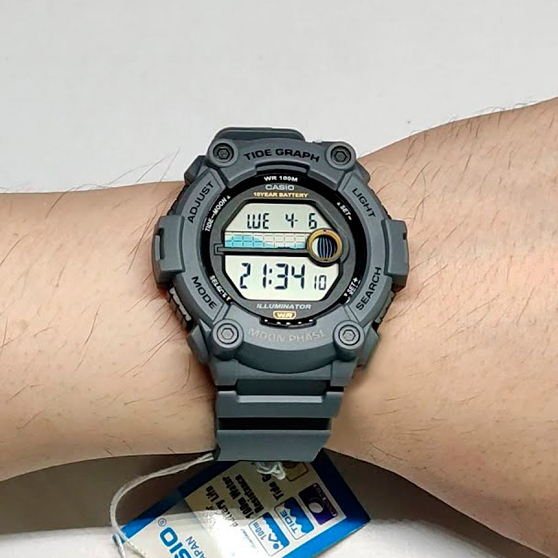 Reloj Digital Casio Original WS1300H-8AV para Hombre en Resina Color Gris 5