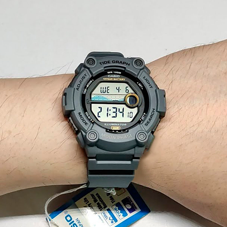 Reloj Digital Casio Original WS1300H-8AV para Hombre en Resina Color Gris 5