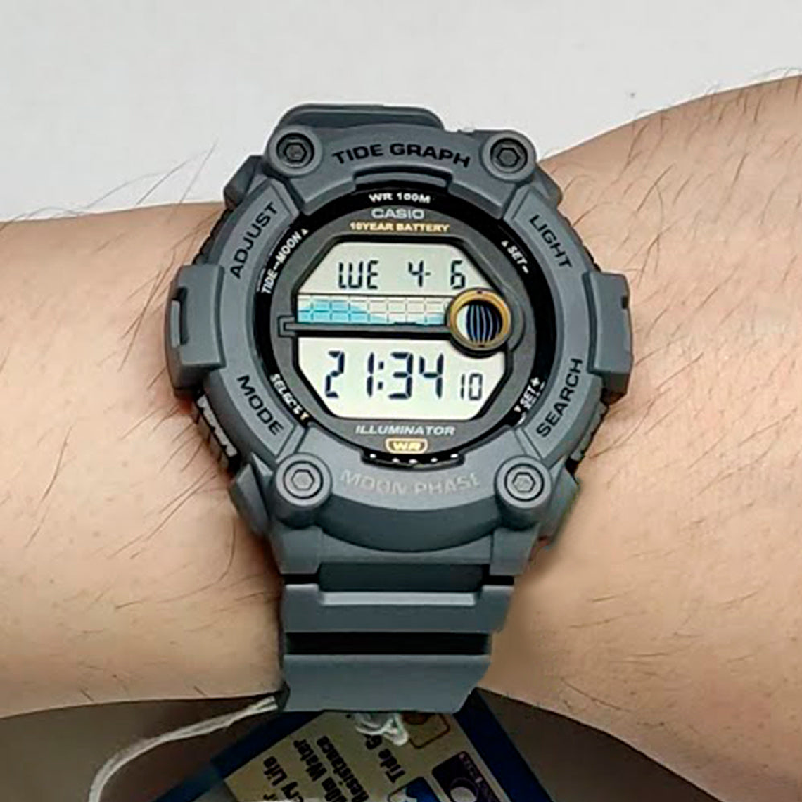 Reloj Digital Casio Original WS1300H-8AV para Hombre en Resina Color Gris 6