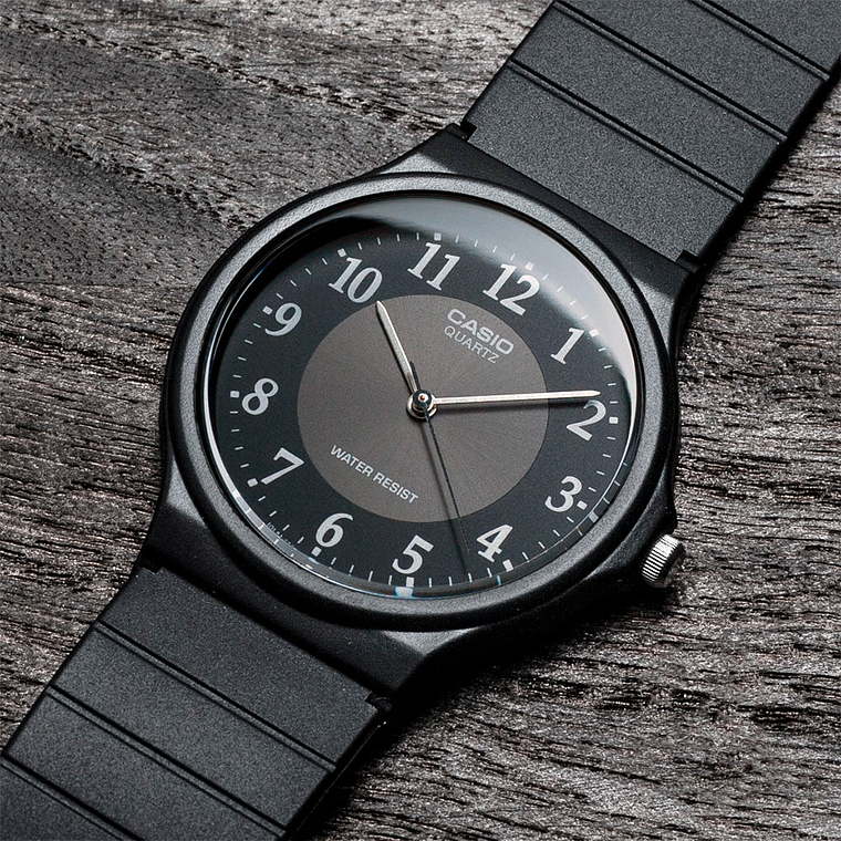 Reloj Analogo Casio Original Serie MQ-24-1B3LCF para Hombre en Silicona Color Negro 6