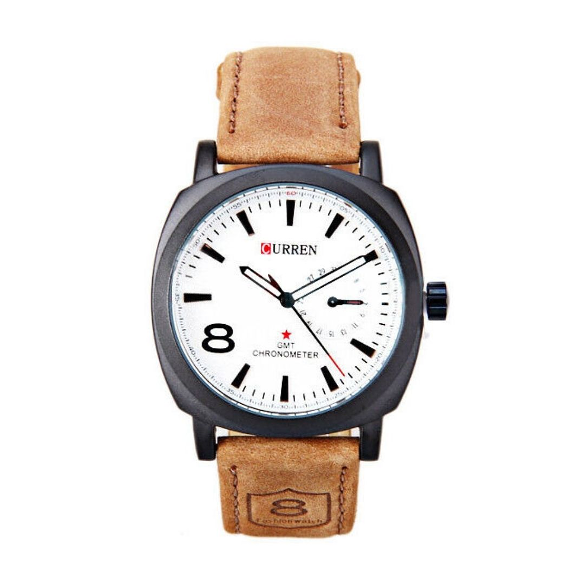 Reloj Análogo Curren Original KRE1902 para Hombre Cuero Color Marrón 2