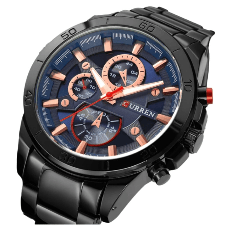 Reloj Análogo Curren Original KREb560120 para Hombre Acero Color Negro 2