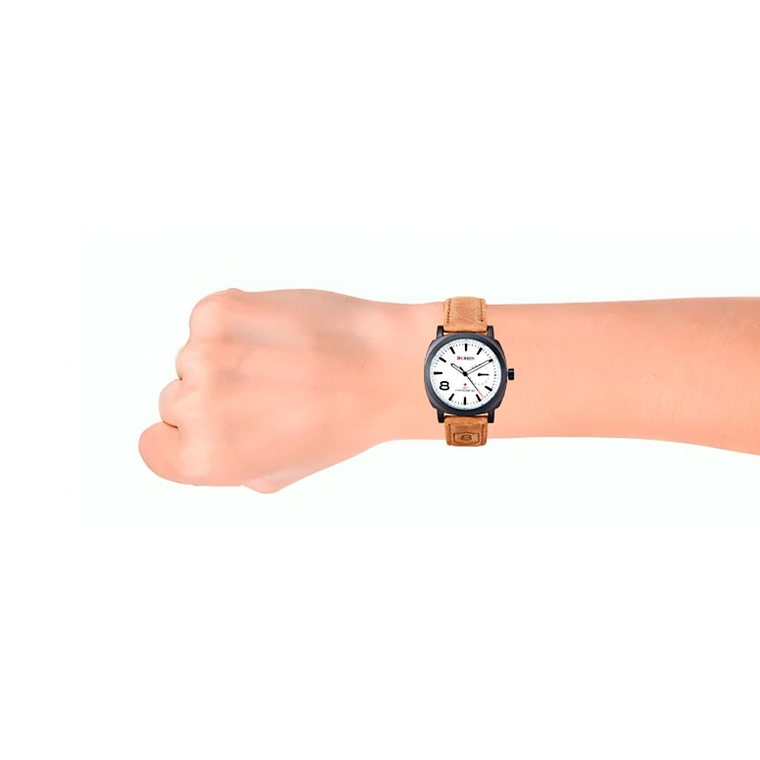 Reloj Análogo Curren Original KRE1902 para Hombre Cuero Color Marrón 4