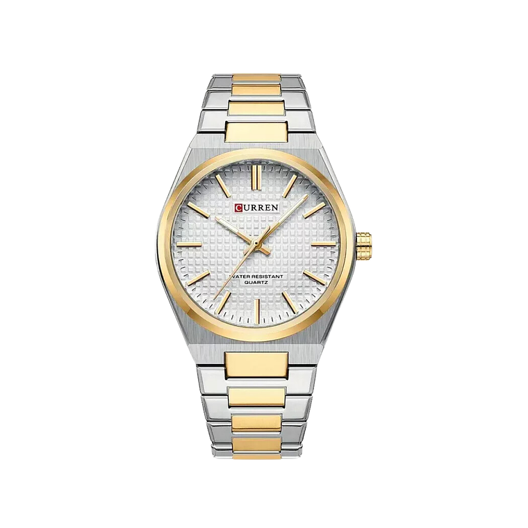 Reloj Análogo Curren Original KREd8304 para Hombre Acero Color Plata y Dorado 1