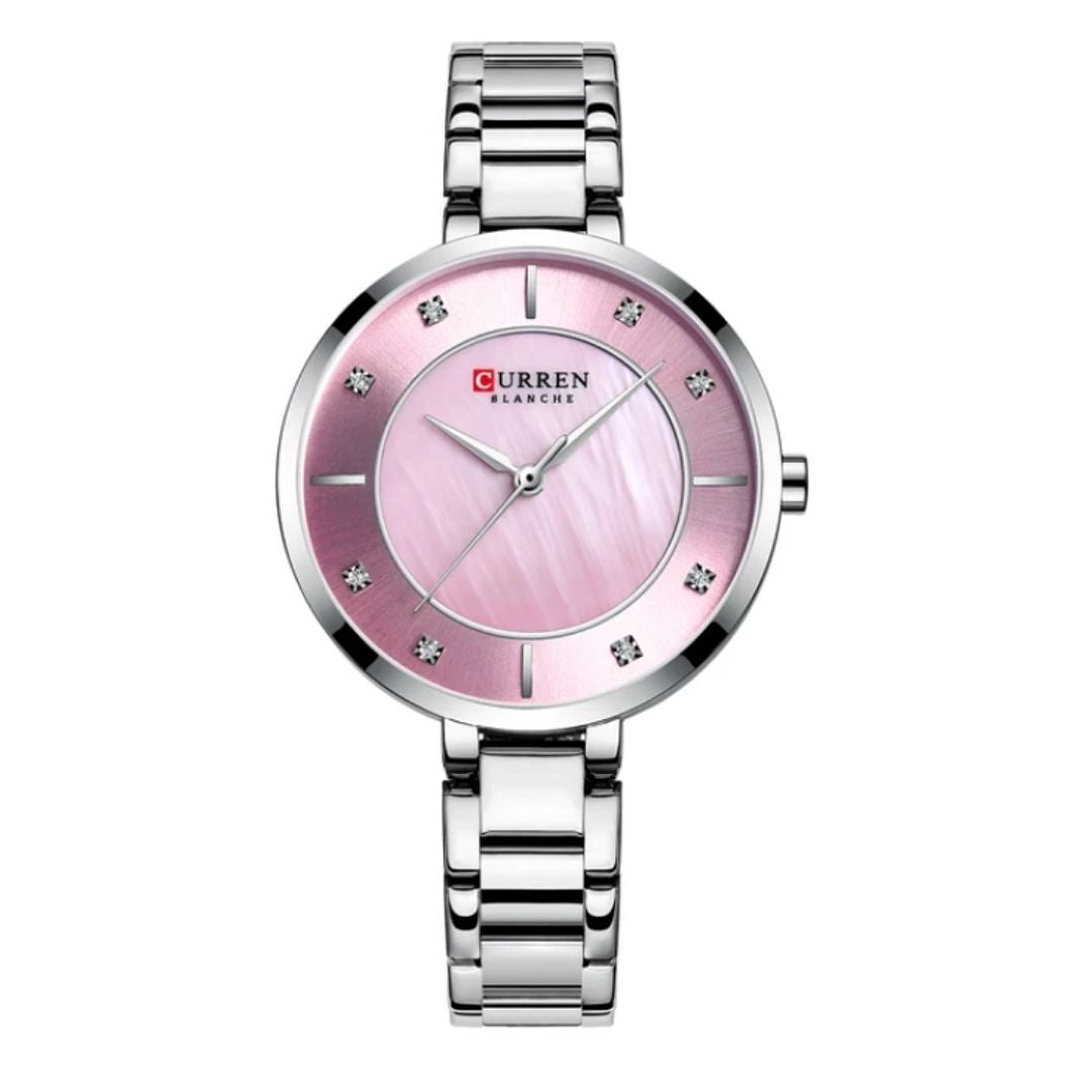 Reloj Análogo Curren Original KREc6119 para Mujer Acero Color Plateado 1