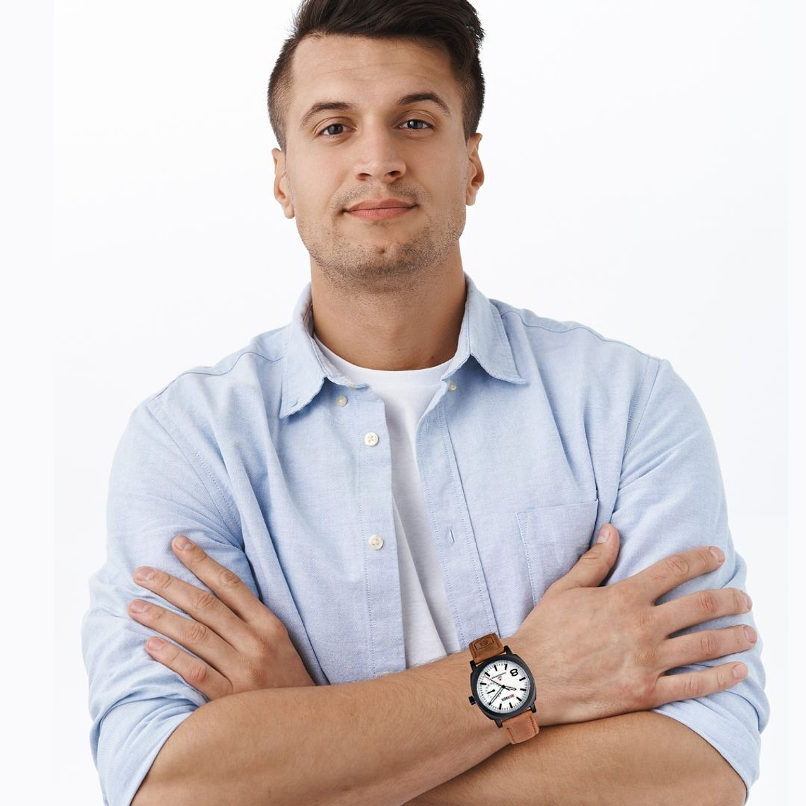 Reloj Análogo Curren Original KRE1902 para Hombre Cuero Color Marrón 5